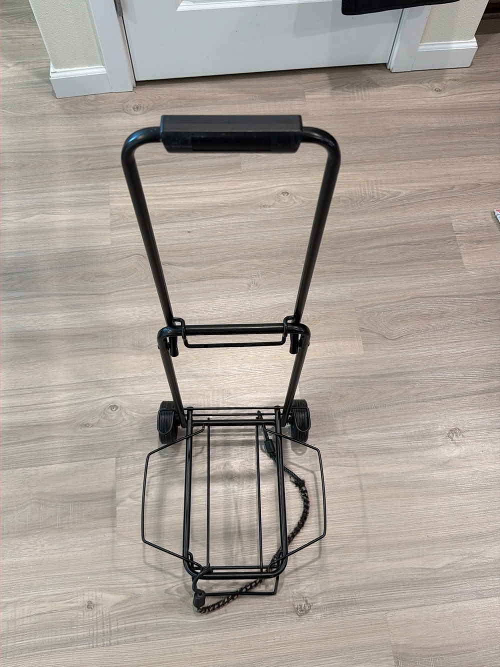 Black Folding Utility Cart - Compact Home Kitchen Trolley